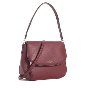 Kate Spade Jackson Medium Flap  Cherrywood pebble leather shoulder or crossbody